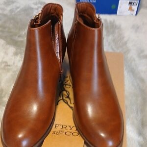 Frye Chestnut Leather Ankle Boots